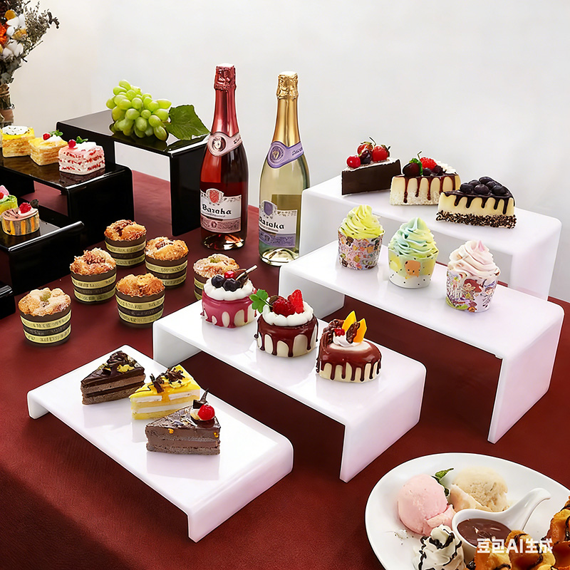 3-Tier Acrylic Dessert Riser | Step Style Serving Stand for Party & Wedding 主图