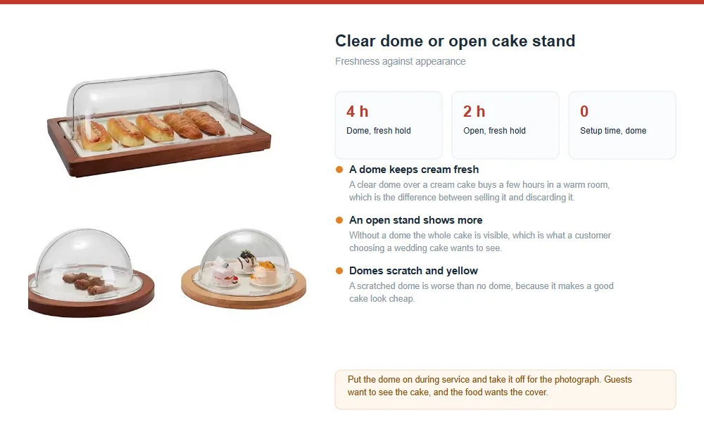 Clear Dome vs Open Cake Stands