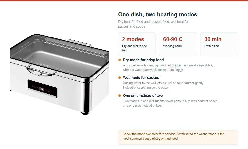 Dual Dry-Wet Heating Chafing Dish
