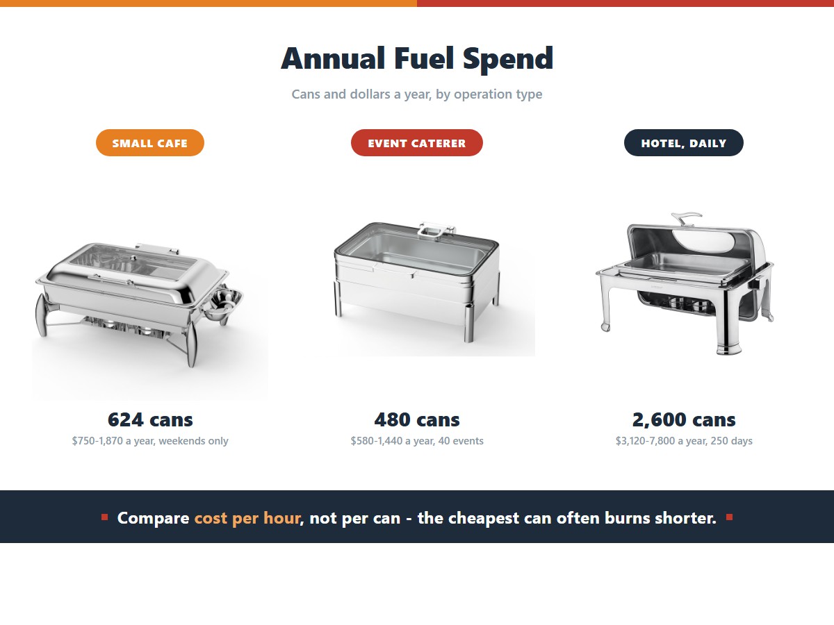 How Much Fuel Does a Chafing Dish Use? Cost per Event