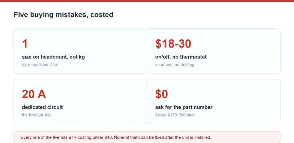 Five buffet stove buying mistakes with the cost and the cheap fix