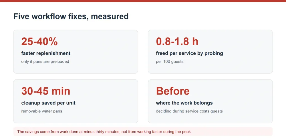 Five buffet stove workflow fixes for fast-paced service, measured