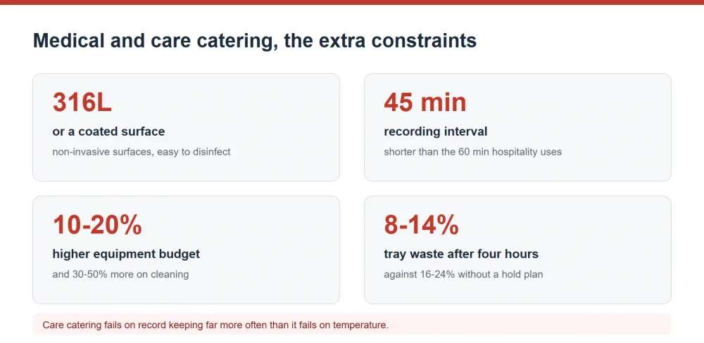Medical and care catering equipment requirements and budgets