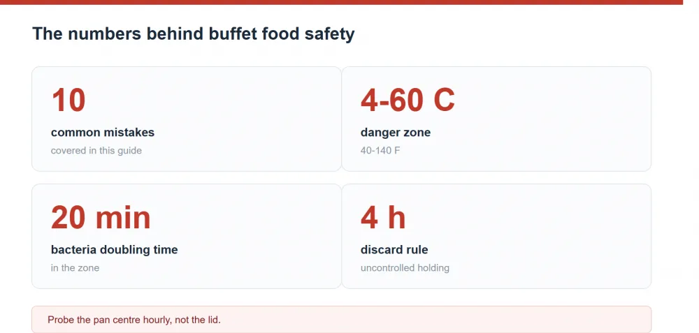 10 buffet food safety mistakes and how to avoid them, with the correct holding temperatures