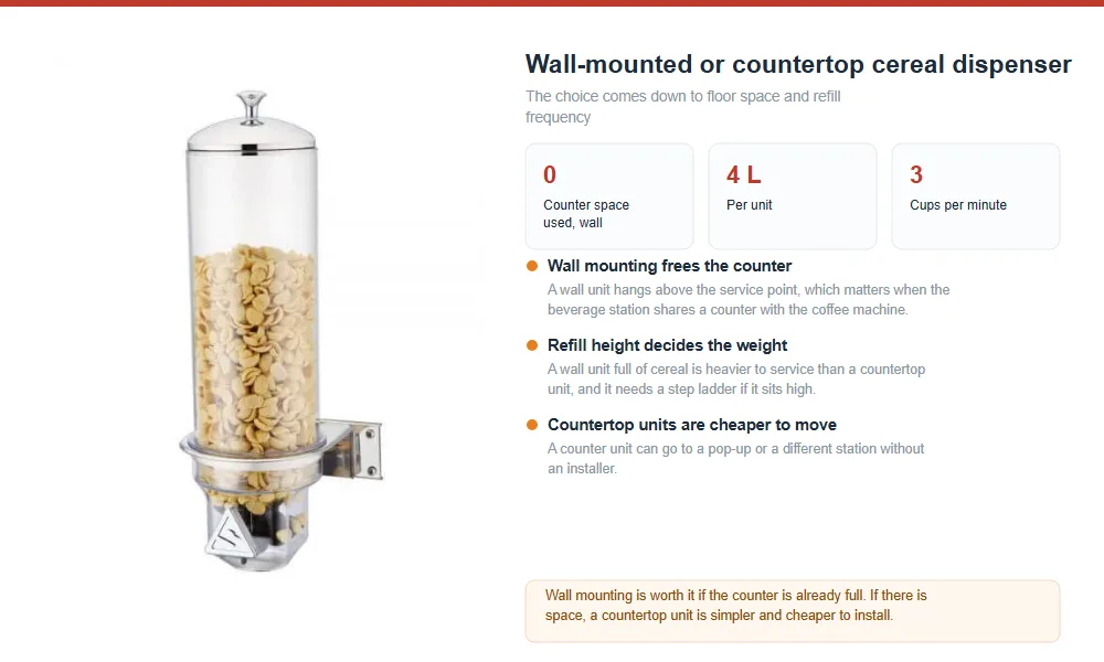 Wall-Mounted vs Countertop Cereal Dispensers